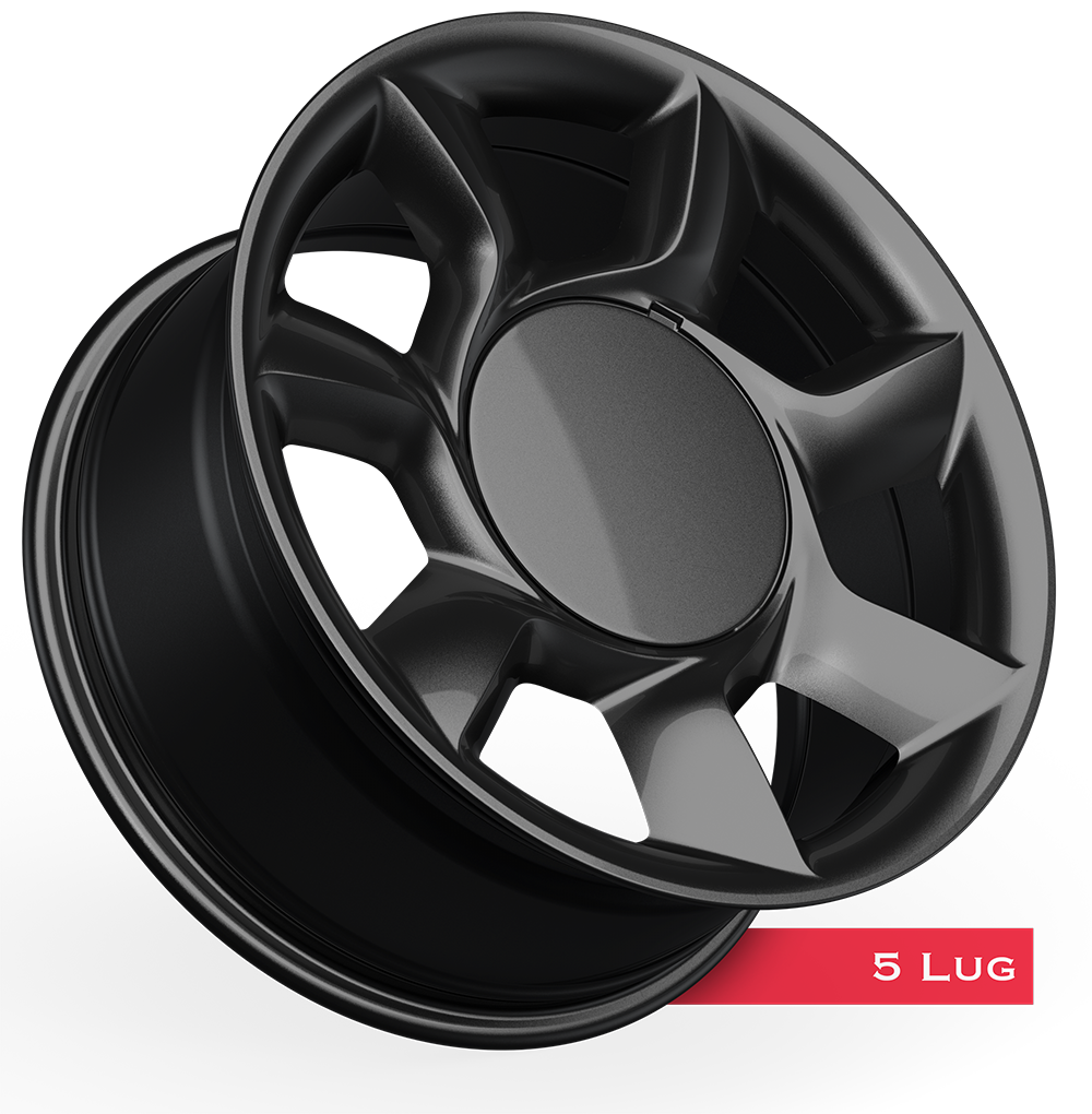 5 Lug Reimagined Classics – Gloss Tuxedo Metallic – 18×8.5/9.5 Set 